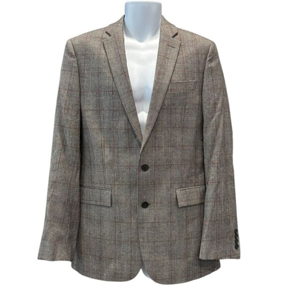 Ryan Seacrest Distinction Plaid Wool Blazer Red Check 100% Wool 40L🧥✨ - Picture 1 of 7